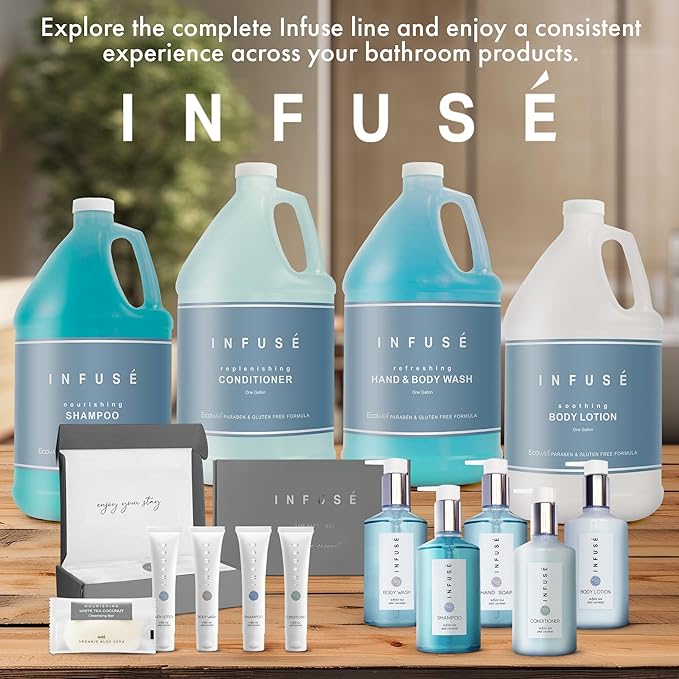 INFUSÉ 12-Pack 1 Liter Conditioner Refill Bags for Hotel Soap Dispensers