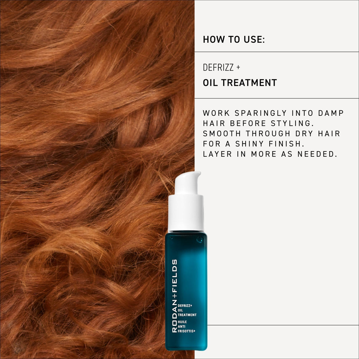 RODAN + FIELDS DEFRIZZ Oil Treatment | 60 mL | Light Hair Oil to Tame & Defrizz Hair | Fresh & Floral Fragrances | Great for Travel | Pre Shampoo & Heat Protectant | Health & Beauty | Hair Care Oil