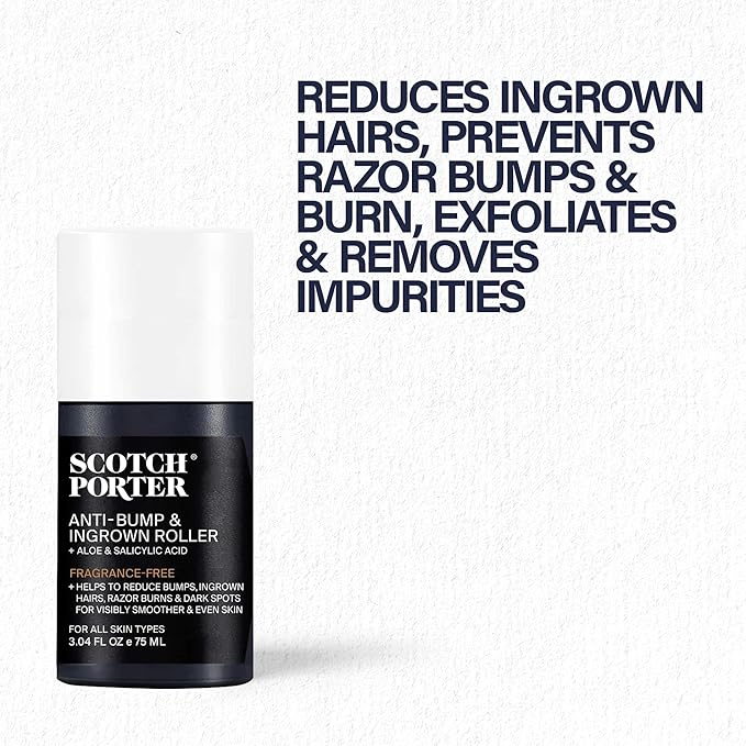 Scotch Porter Anti-Bump & Ingrown Roller for Men with Aloe & Salicylic Acid