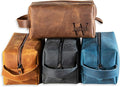 Personalized Handcrafted Leather Toiletry Bag for Men, Custom Shaving, Travel Dopp Kit, Grandpa, Dad, Husband, Father, Him, Boyfriend, Groomsmen, Birthday, Wedding, Graduation, Retirement Gifts
