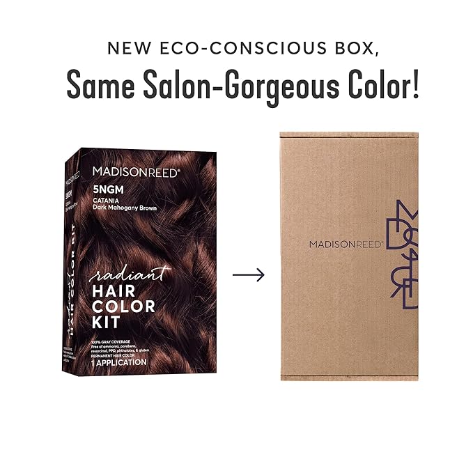 Madison Reed Radiant Hair Color Kit - 5NGM Dark Cinnamon Brown with Gold Mahogany Tones (Catania Brown), Permanent Hair Dye, Dimensional Superior Gray Coverage | PPD-Free & Ammonia-Free, 1 Pack