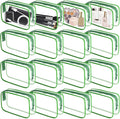 YedsIntu 16 Pieces Clear Makeup Bag PVC Zippered Clear Toiletry Carry Pouch Portable Cosmetics Bag Waterproof Makeup Bag Vinyl Plastic Organizer Case for Travel Vacation Bathroom (Green-M)