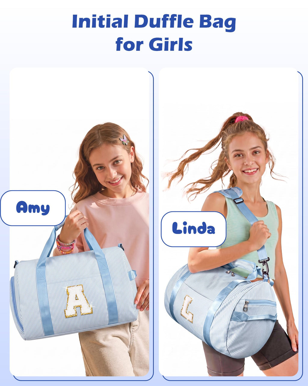 Vogewood Teen Girl Gifts Trendy Stuff, Initial Girls Travel Duffle Bag Kids