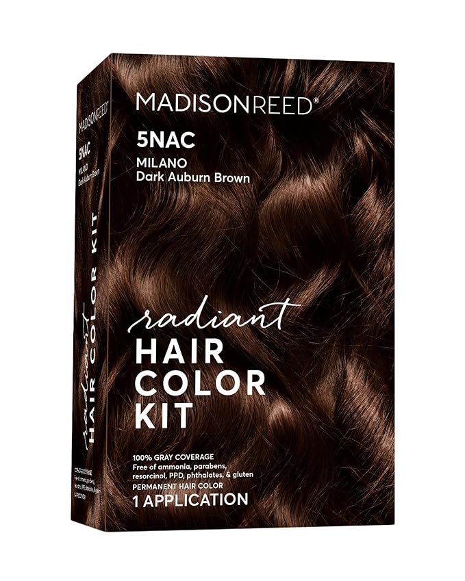 Madison Reed Radiant Hair Color Kit - 5NAC Dark Chocolate Brown with Copper-Auburn Undertones (Milano Brown), Permanent Hair Dye, Dimensional Superior Gray Coverage | PPD-Free & Ammonia-Free, 1 Pack