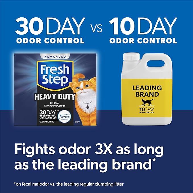 Fresh Step Heavy Duty Odor Block Advanced Multi Cat Clumping Litter with Febreze, 17.5 lb (Package May Vary)