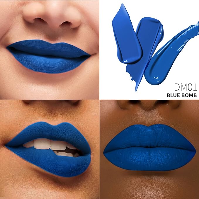 Depuplum Blue Lipstick Matte for Women Super Stay Long Lasting Lipstick