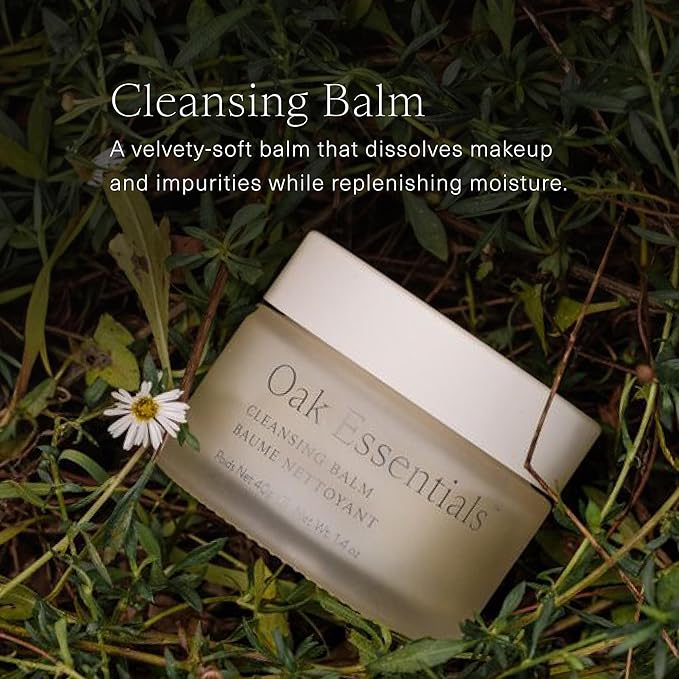 Oak Essentials Cleansing Balm, Balm-to-Oil Makeup Remover, 1.4oz
