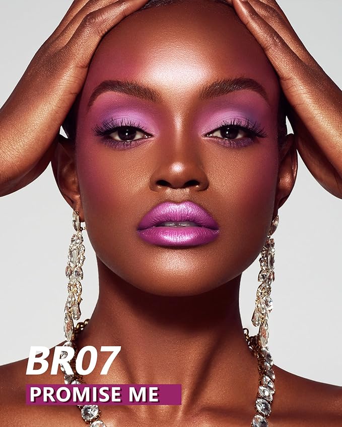 MAKI YIKA Purple Lipstick for Women Metallic Liquid Lipsticks Long Lasting