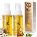 Oumigiz 24K Gold Hair Oil, Repair Shine Serum with Coconut, Argan & Olive Oils - Heat Protectant and Frizz Control - Vegan, Lightweight Leave-In Treatment for Dry Damaged Hair (2.02 Fl Oz (Pack of 2))