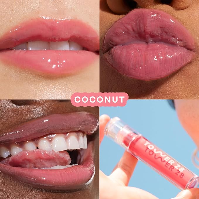 Tower 28 ShineOn Lip Gloss Jelly, Coconut (0.13 oz)