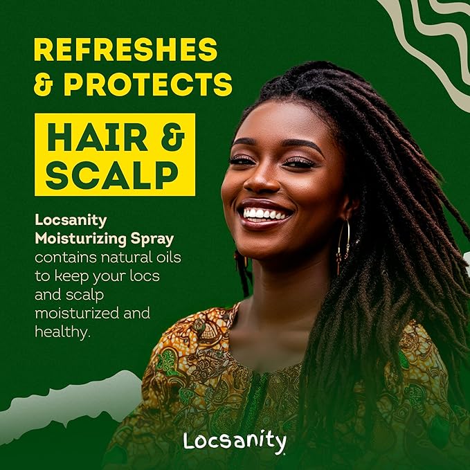 Loc Spray - Locsanity Daily Moisturizing Rosewater & Peppermint Spray for Locs, Dreadlocks - Lightweight Frizz Control Hair & Scalp Moisturizer - Natural Loc Care (32 fl oz)