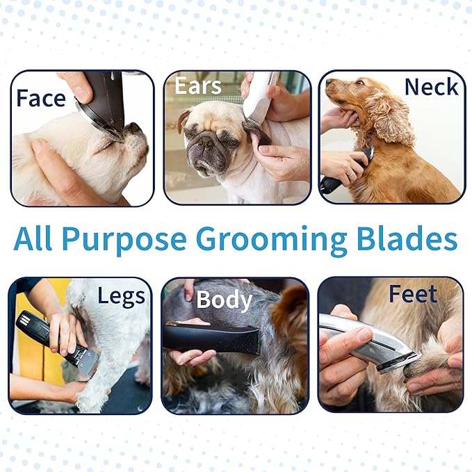 Detachable A Series Wide 15 Blade Dog Grooming Cut Length 3/64" - 1.0mm Japanese Carbonized Steel Wide Blades 15 Clipper Blades and Dog Clipper Blades 15 Compatible A5 Series(15W)