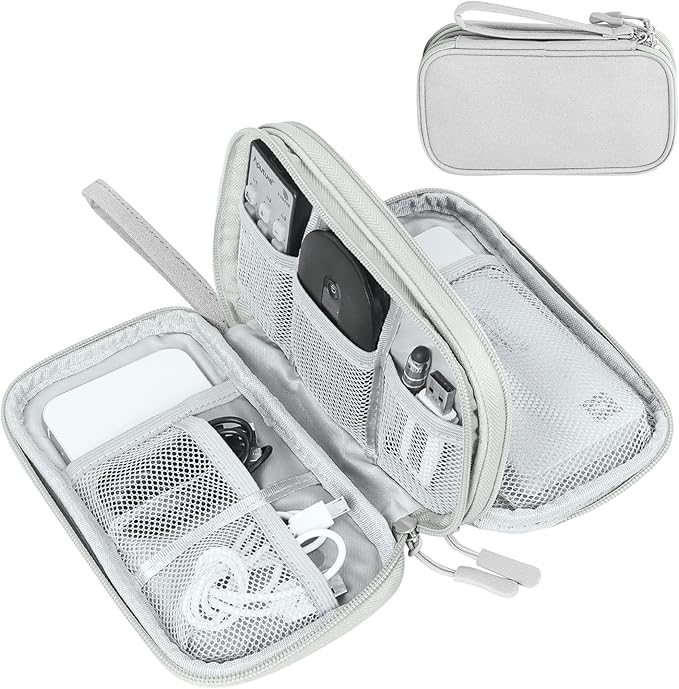 FYY Electronic Organizer, Travel Tech Pouch Bag, Cable Organizer Grey