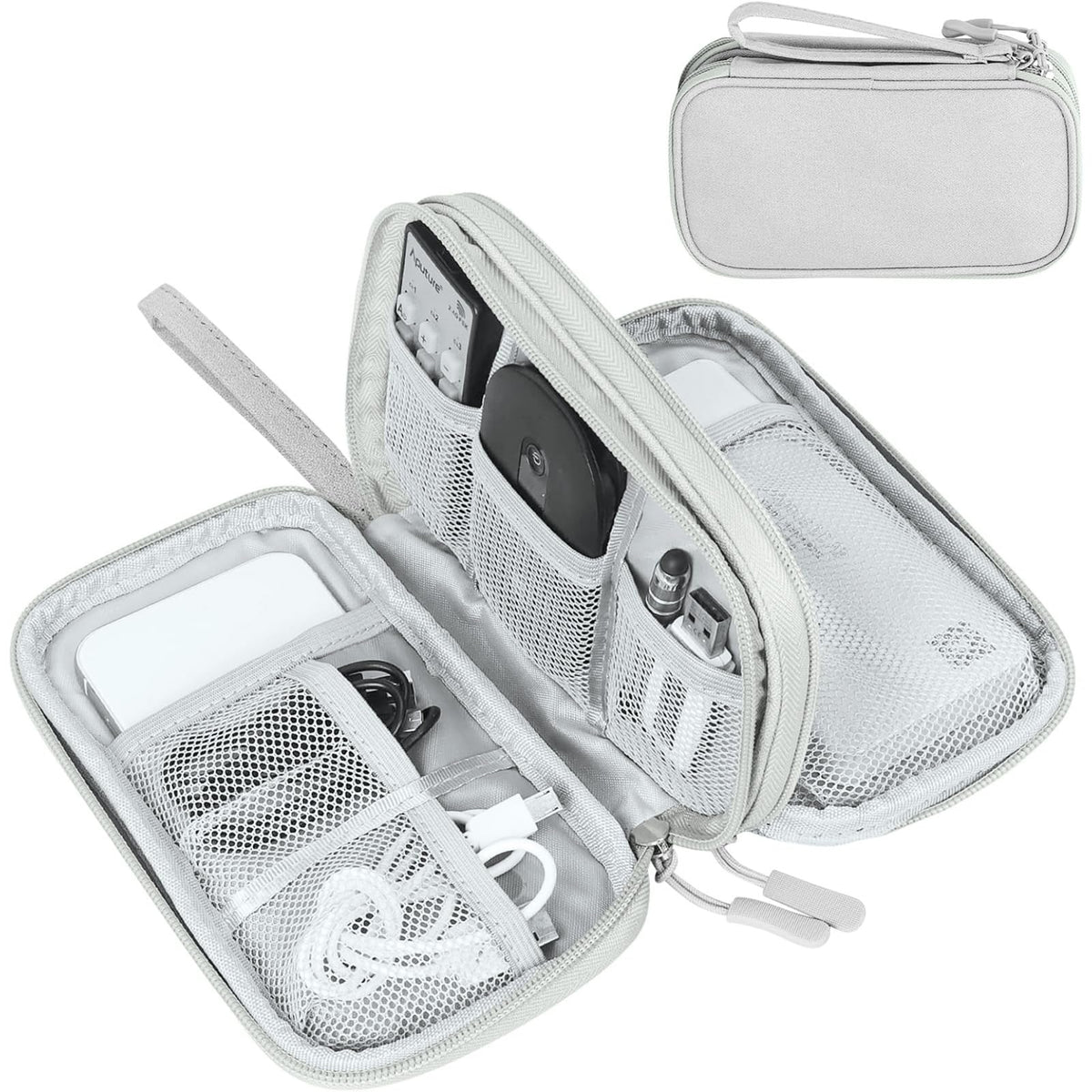 FYY Electronic Organizer, Travel Tech Pouch Bag, Cable Organizer Grey