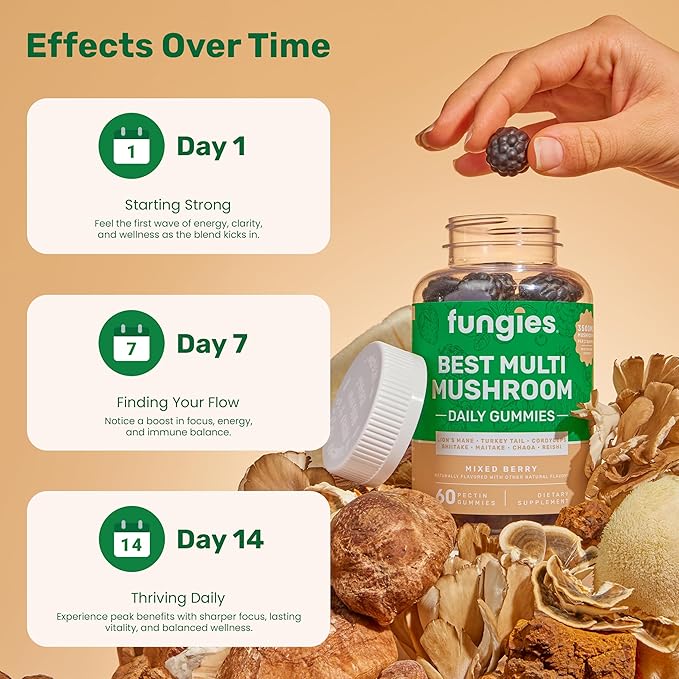 Fungies Multi Mushroom Gummies | 60 Count | Complex Adult Supplement