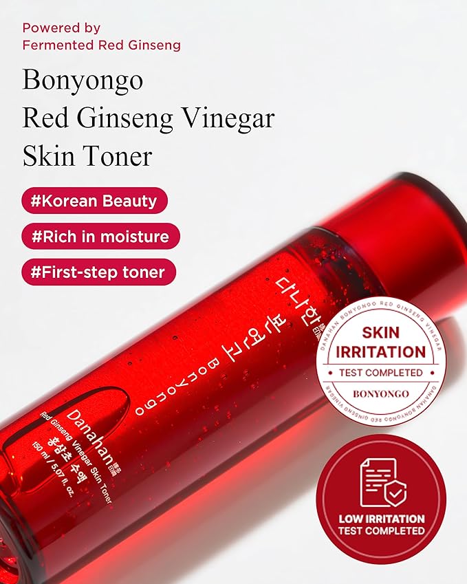 DANAHAN Bonyongo Red Ginseng Vinegar Toner, Niacinamide, Dry Skin, 5 fl oz