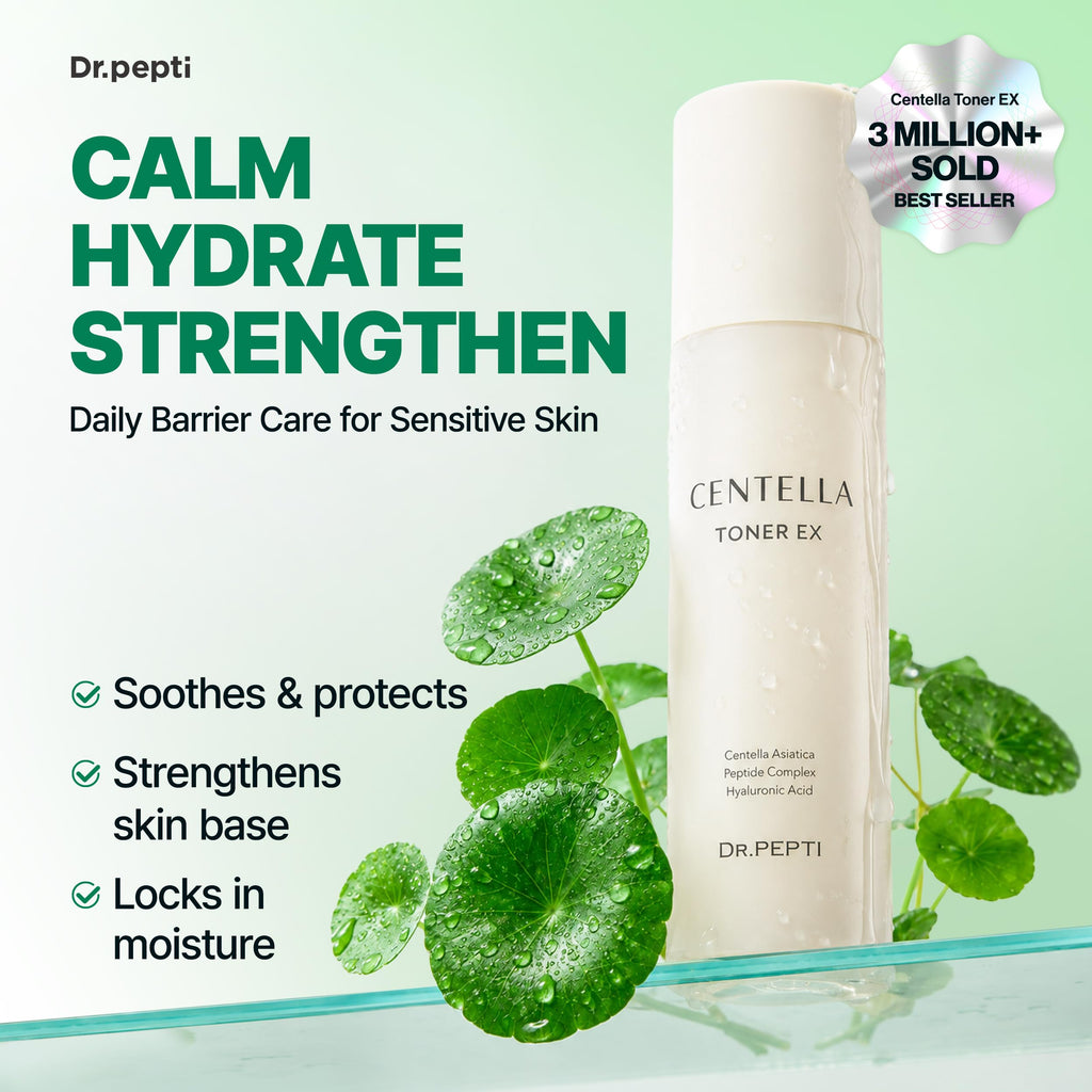 DR.PEPTI Centella Milky Serum Toner, 8-Form Hyaluronic Acid, 6.09 oz