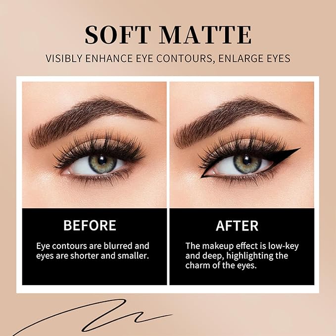 MAEPEOR Ultra-Fine Liquid Eyeliner Light Brown High-Pigmented Matte Eyeliner Pen Stay All Day Makeup with Fine Brush Tip (L02 Coffe Matte)