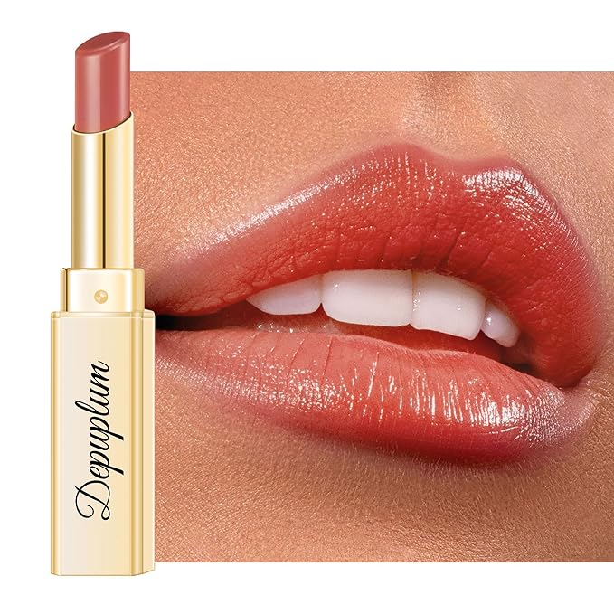 Depuplum Nude Pink Lipstick for Women Moisture Lip Gloss Tinted Lip Balm