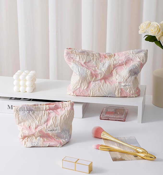 getgto 2 Pcs Makeup Bags, Large Cosmetic Bag Travel Toiletry Bag