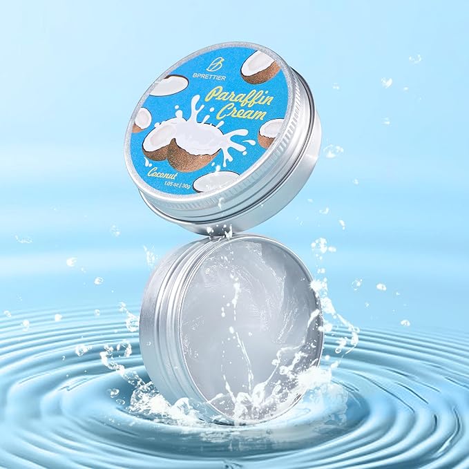 BPrettier Cold Paraffin Wax Hand and Feet Nourishing Cream - No Heat Needed - Shea Butter Cuticle Care Balm - Coconut Scent - at Home Spa Results Without Melting Kits