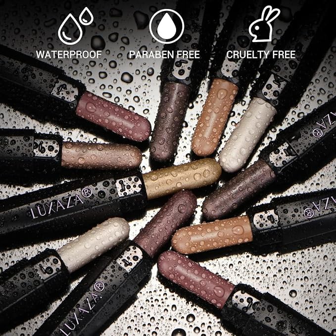 LUXAZA 6PCS Eyeshadow Stick Makeup Sets, Smoky Brown Cream Eyeshadow Pen,Metallic And Matte Shimmer Eye Shadow Eye Brightener Stick Pencil Crayon, B02-Fall Brown