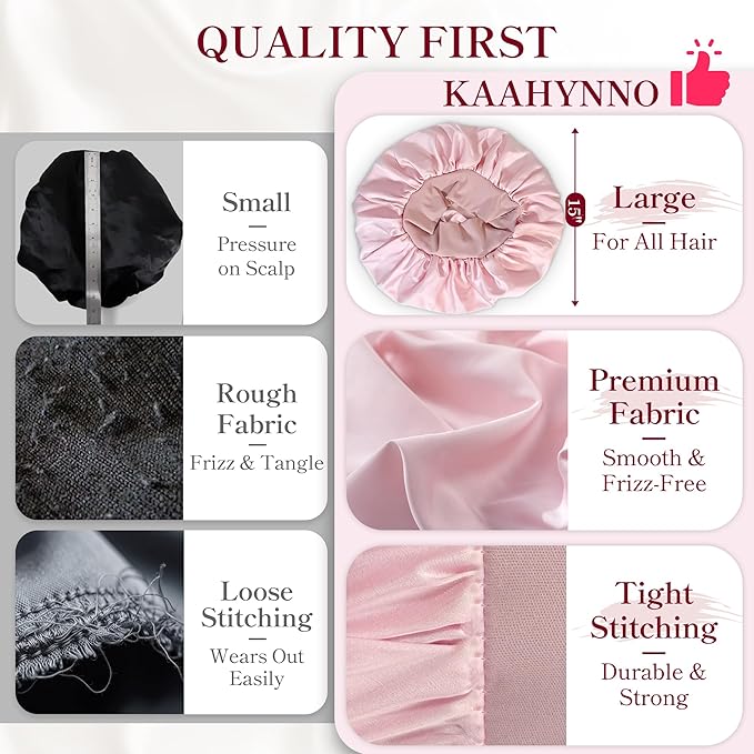 Adjustable Silk Bonnet Satin Curly Hair Wrap for Sleeping Women Anti Frizz