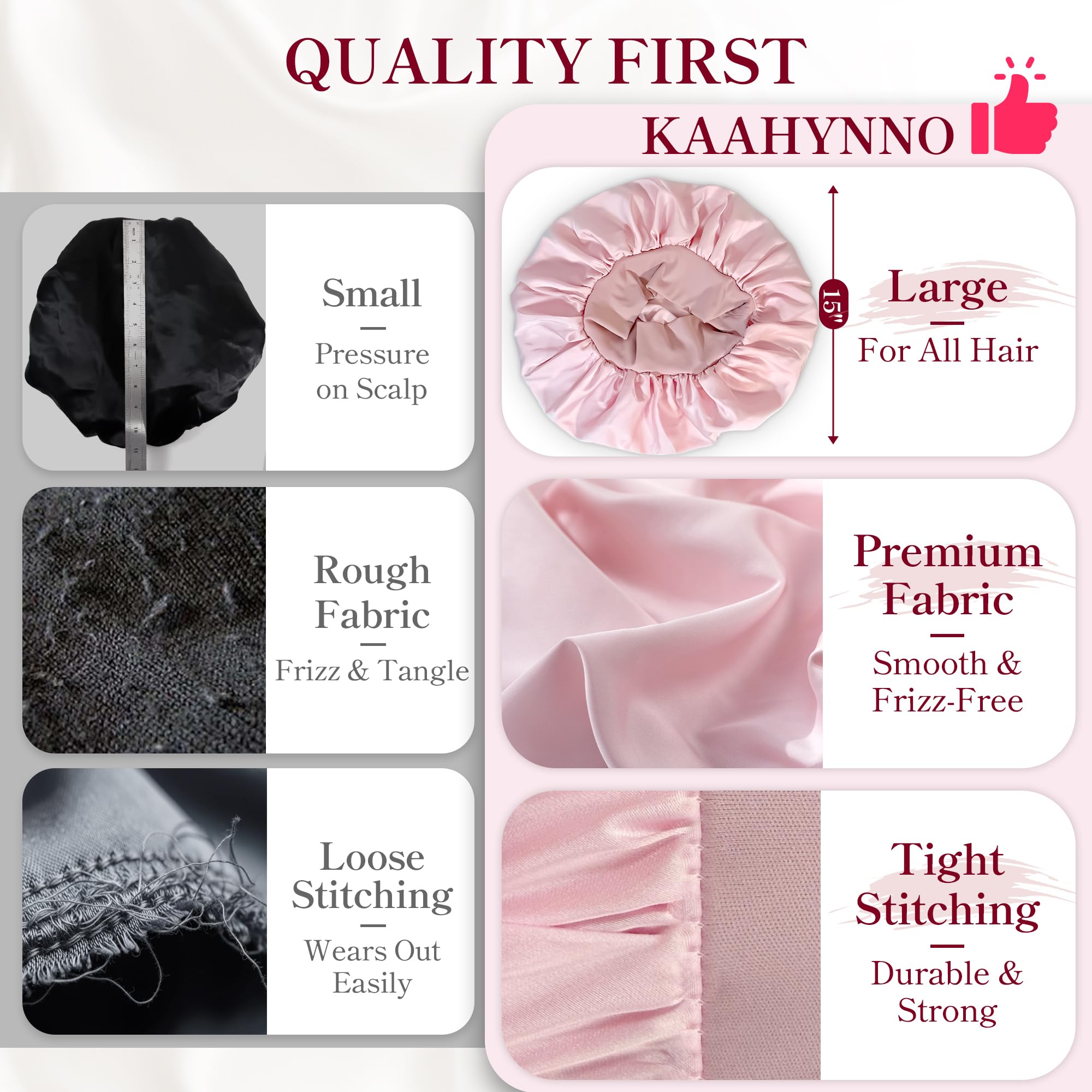 Adjustable Silk Bonnet Satin Curly Hair Wrap for Sleeping Women Anti Frizz
