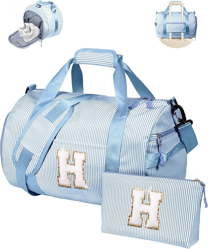 Vogewood Initial Overnight Bag, Girls Travel Duffle Bag, Girly Cute Stuff