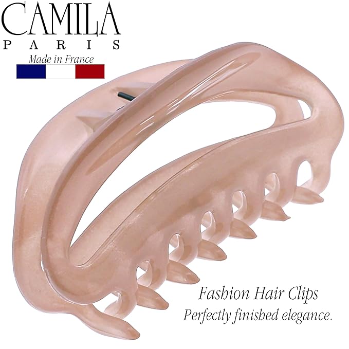 Camila Paris CP3078 French Hair Clip for Women, Small Beige, Girls Hair Claw Clips Jaw Fashion Durable Styling Hair Accessories for Women, Strong Hold No Slip Grip, Made in France