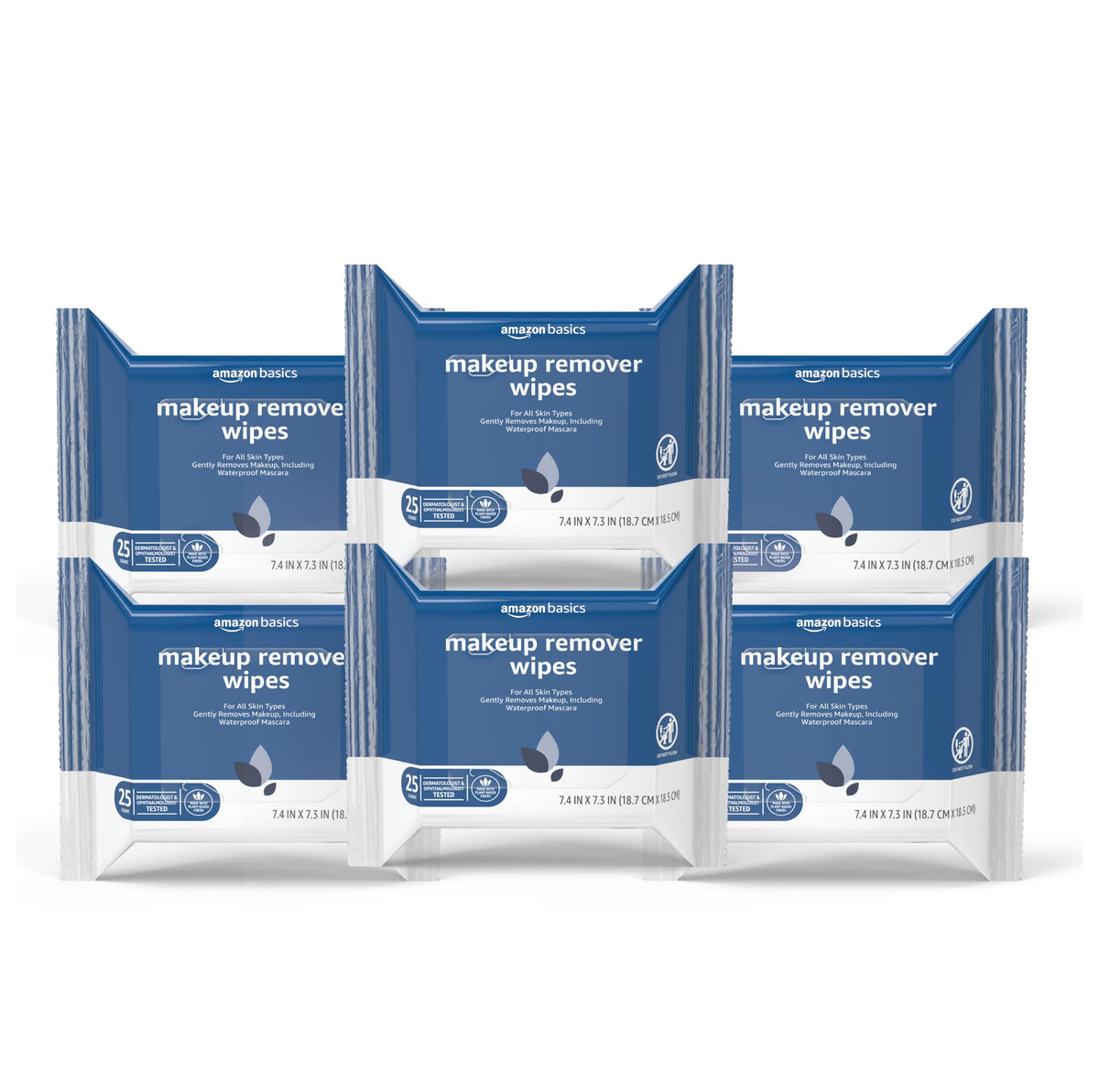 Makeup Remover Wipes, Hydrating Facial Cleansing, Hyaluronic Acid, Dermatologist Tested, Plant Based, Alcohol-Free, Removes Waterproof Mascara, 25 Count, 2-Pack