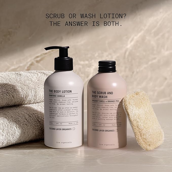 Second Layer Organics Daintree Vanilla Body Lotion | Deep Hydration with Organic Shea, Aloe & Coconut | Fast-Absorbing, Non-Greasy, Vegan Moisturizer for All Skin Types.
