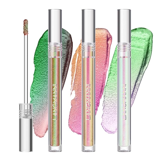 Jolilab 3Pcs Liquid Chameleon Eyeshadow Set, Holographic Multichrome Makeup