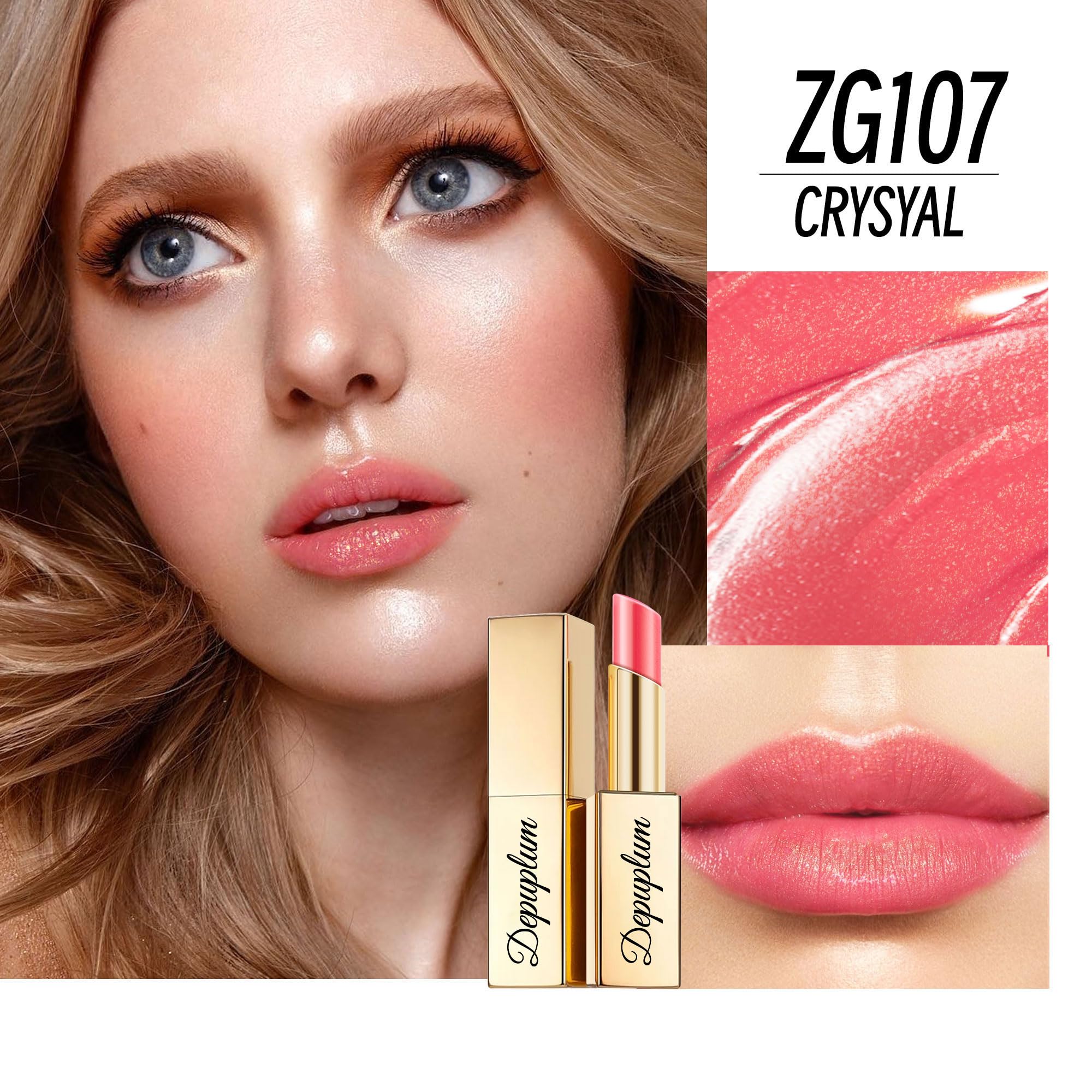 Depuplum Pink Red Brown Lipstick Set for Women Shimmer Tinted Lip Balm Hydrating Moisturizing Lipstick Cruelty Free Lip Makeup, ZG107/108/117