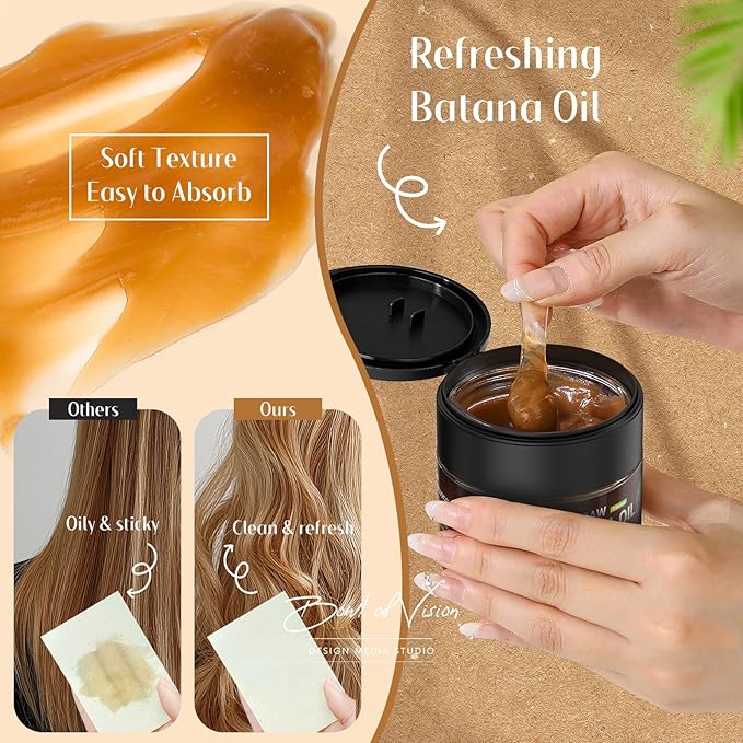 Adevwair Batana Oil for Hair Growth, Dr Sebi 100% Pure Organic Natural Ingredients from Honduras Reduces Hair Loss, Restores Dry Damaged Hair for Women Men