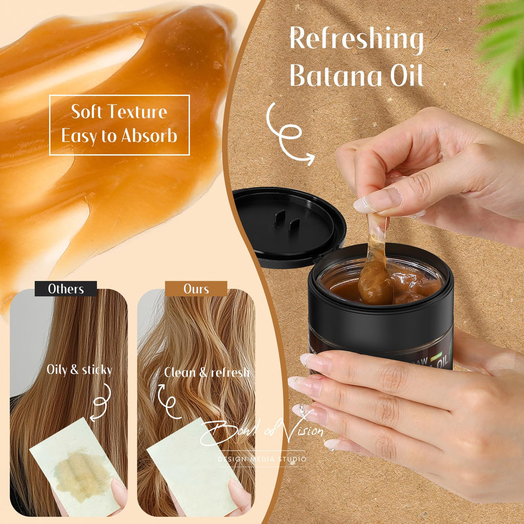 Adevwair Batana Oil for Hair Growth, Dr Sebi 100% Pure Organic Natural Ingredients from Honduras Reduces Hair Loss, Restores Dry Damaged Hair for Women Men