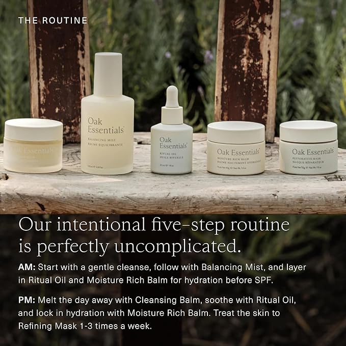 Oak Essentials The Routine Face Skincare Set, 5-Piece, Full Sizes