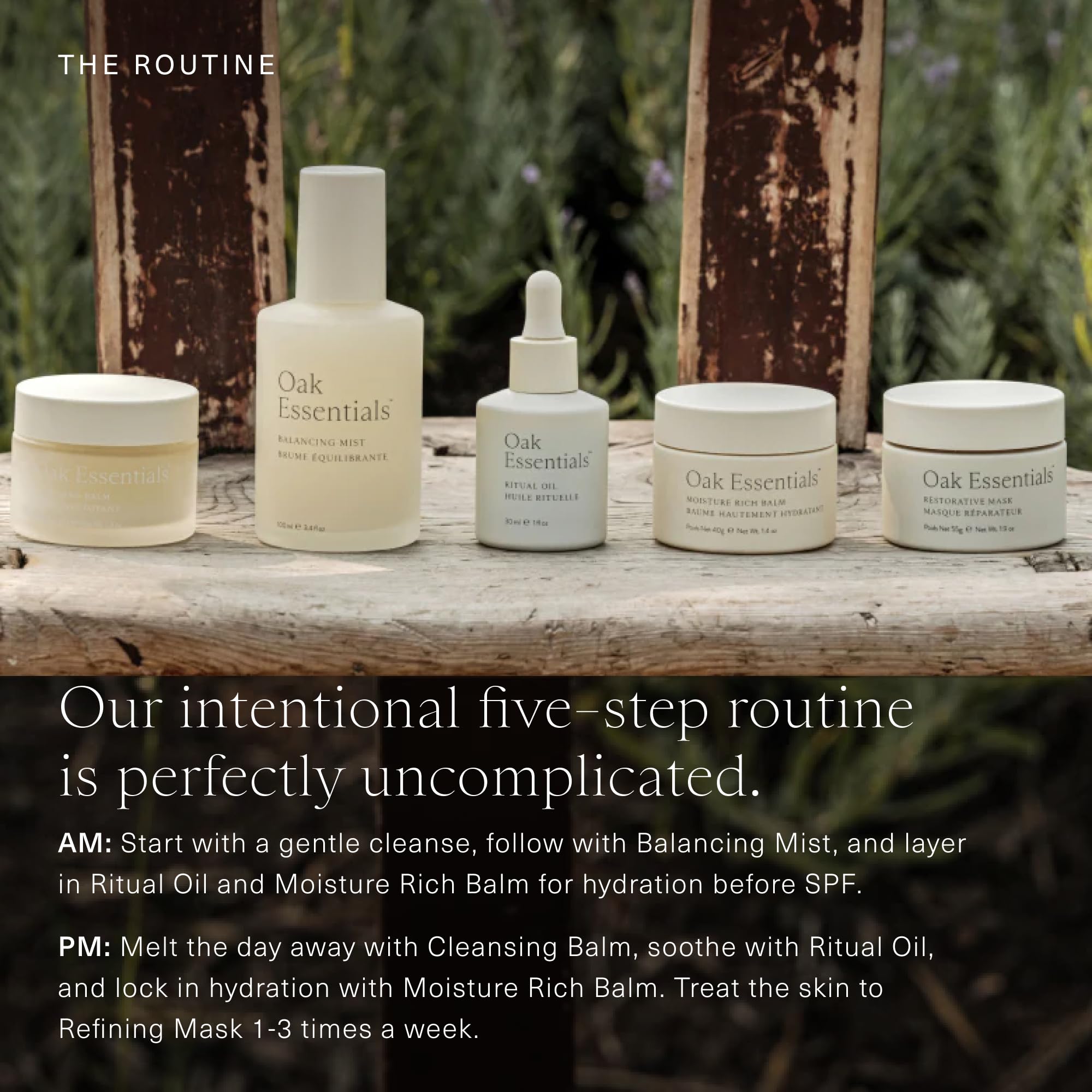 Oak Essentials The Routine Face Skincare Set, 5-Piece, Full Sizes