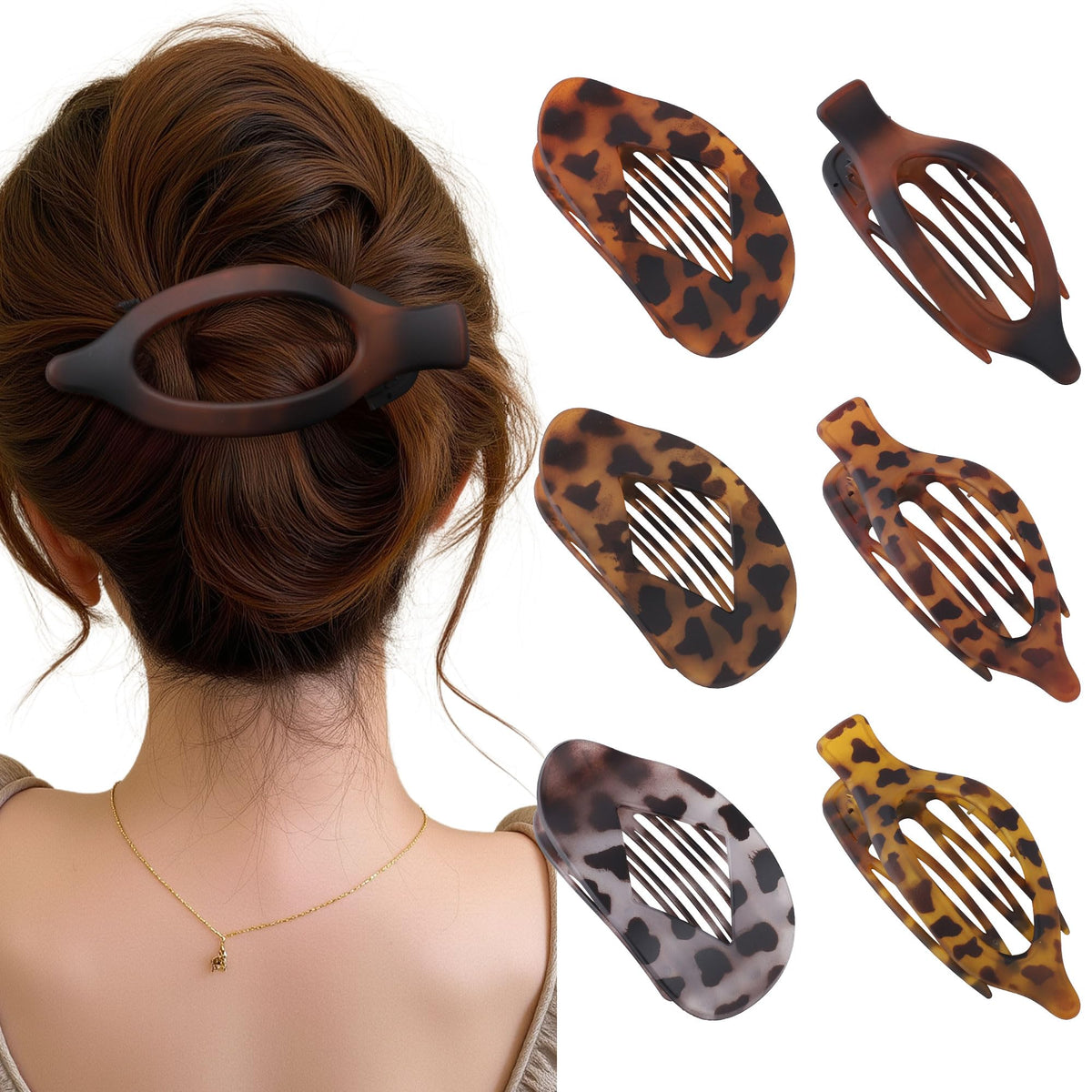 Lourny 6 PCS Flat Hair Clips for Women Duckbill Clips for Thin Fine Hair