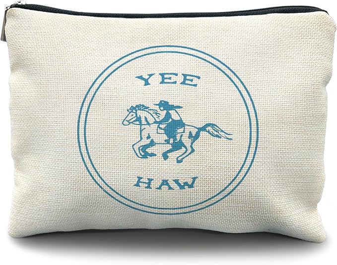 Likjad Yee Haw Cowgirl Makeup Bag - Perfect for Women's Western Gifts