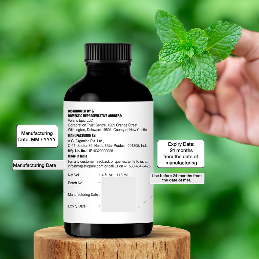 Majestic Pure Peppermint Essential Oil for Diffuser - 4 Fl Oz (Pack of 2)
