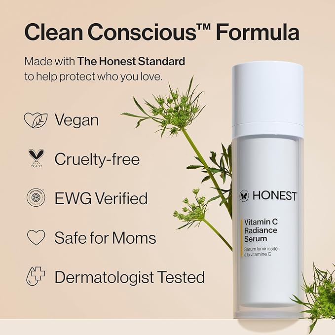 Honest Beauty Mini Vitamin C Radiance Serum, Fragrance-Free,.33 fl oz