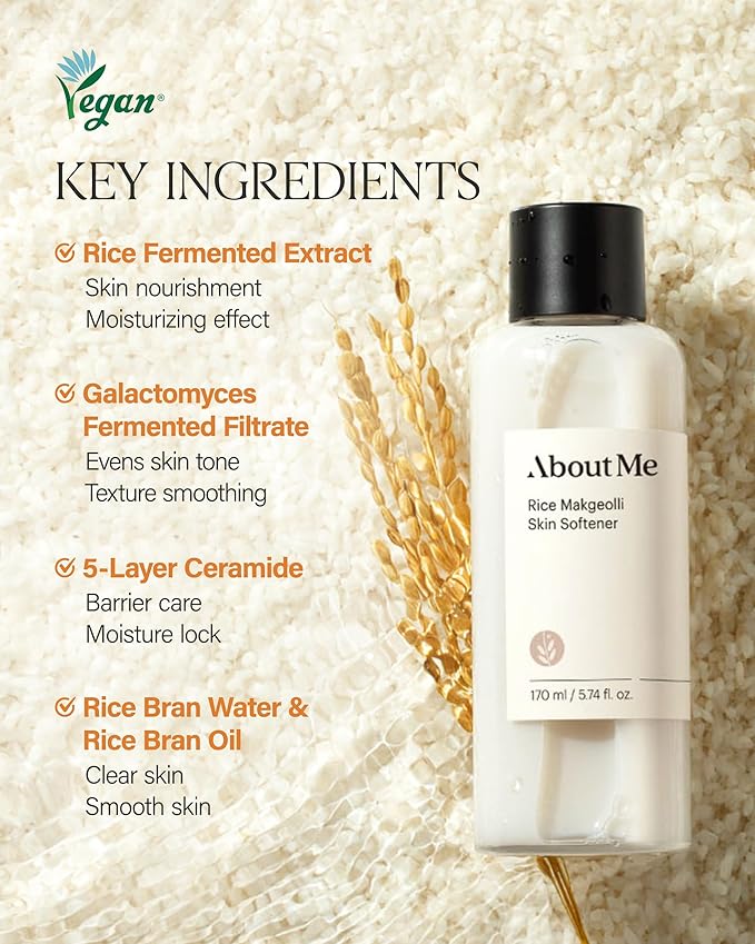About Me Korean Milky Rice Toner, Makgeolli Ferment, 5.74 fl oz
