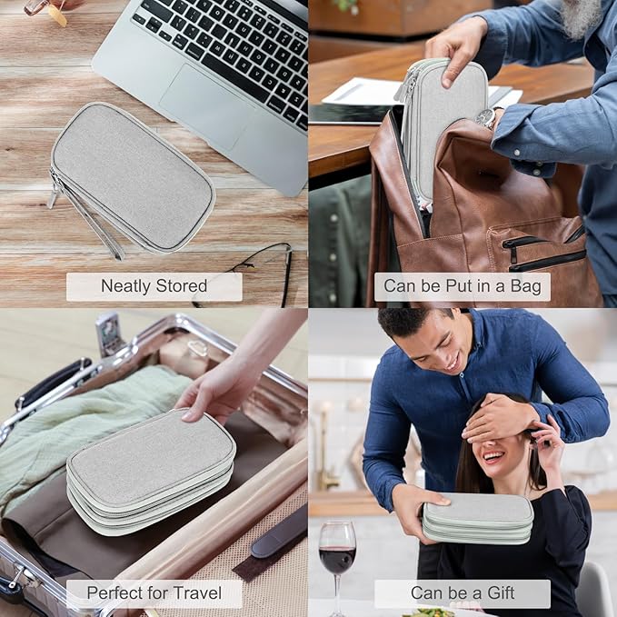 FYY Electronic Organizer, Travel Tech Pouch Bag, Cable Organizer Grey