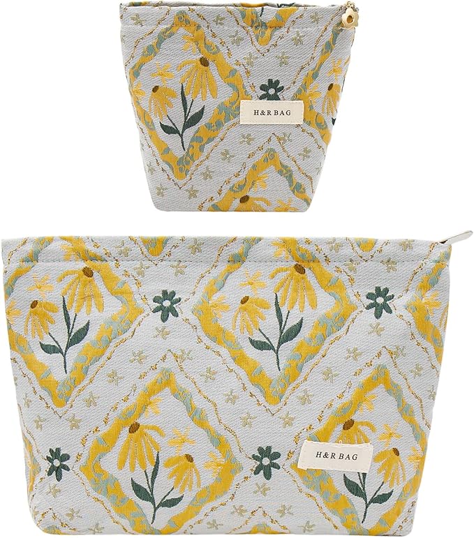 getgto 2 Pcs Makeup Bags, Large Cosmetic Bag Travel Toiletry Bag