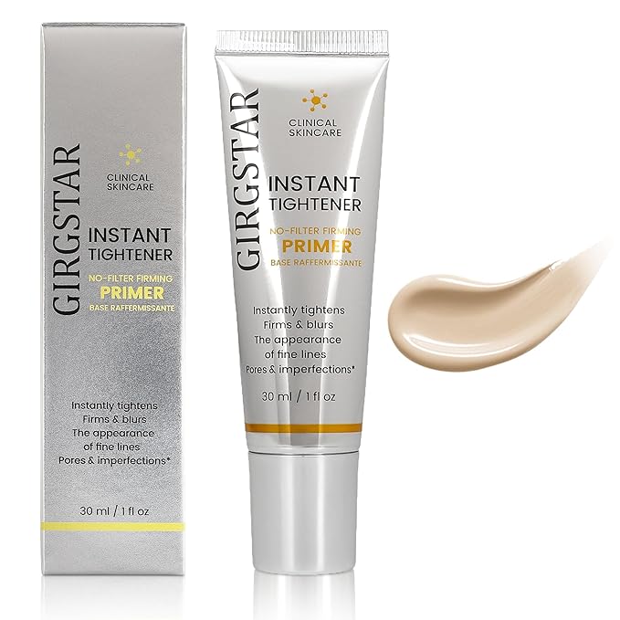 Girgstar Instant Face Blurring & Firming Primer for Face Before Makeup - Perfection Tightener Visibly Smooths the Look of Fine Lines, Wrinkles & Pores - Grips Makeup for Long Wear & Shine Control