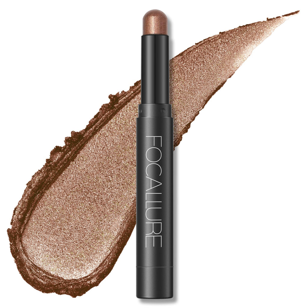 FOCALLURE Shimmer and Matte Cream Eyeshadow Stick,Smooth Brilliant Eye Brightener Pencil for Women,Long Lasting Waterproof Eye Shadow and Liners Makeup,Rosie