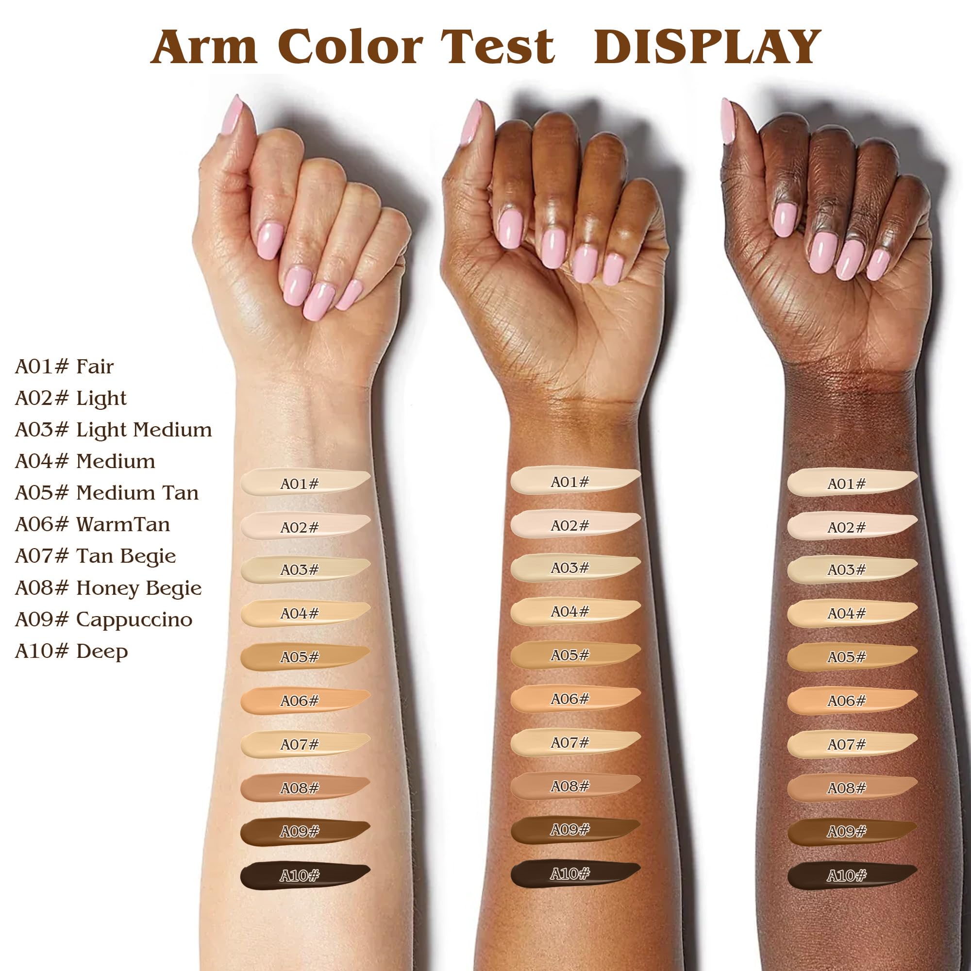 Under Eye Concealer, Full-Coverage Concealer Foundation Makeup for Women, Covers Blemishes & Under-Eye Circles, Spots, Matte Finish, Redness & Discoloration, Vegan & Cruelty-Free 03#Light Medium