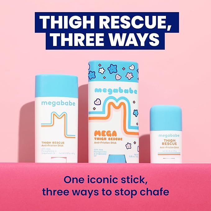 Megababe Mega Thigh Rescue, Jumbo Stick, Stops Chafe & Irritation, 3.25 oz