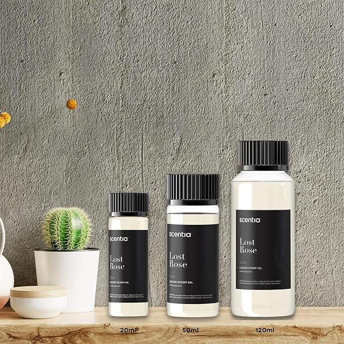 Scentia Lost Rose Diffuser Oil Refill – Hotel Fragrance Oil Inspired by Fairmont – 120 mL – Rose, Oud Wood & Clove Long-Lasting Scent for Ultrasonic & Waterless Diffusers, Made in USA